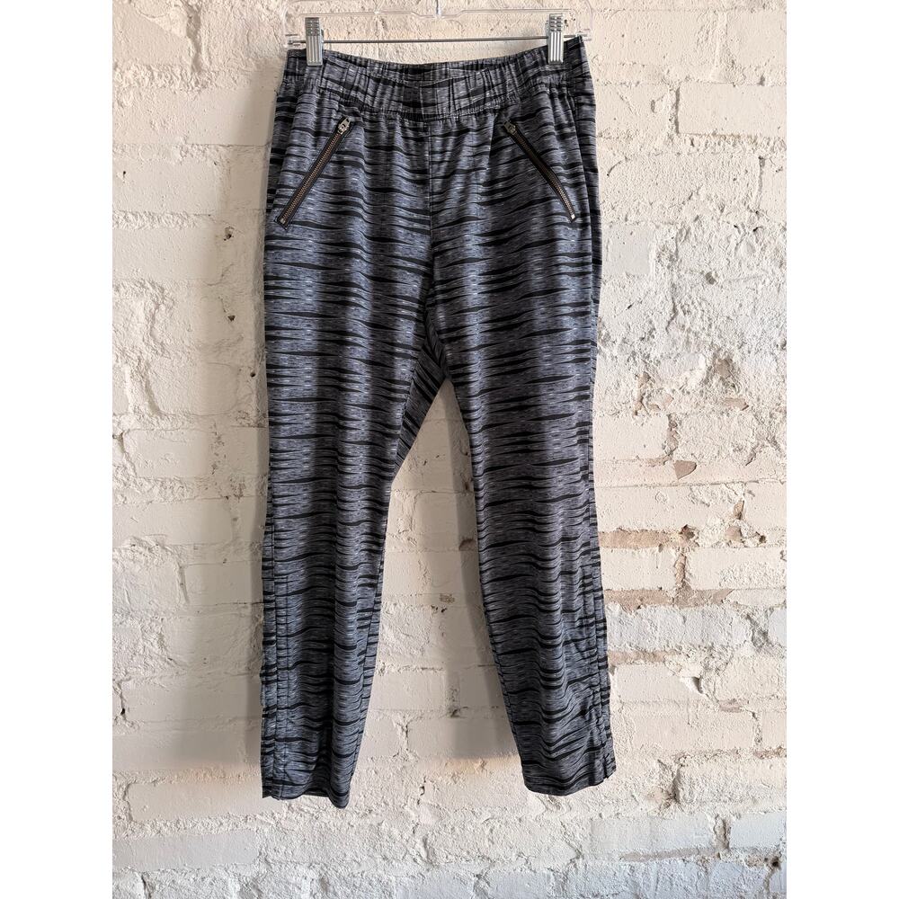 Athleta Womens Size 8 Gray Black Stretch Jogger Pants Zip Pockets ConvertibleHem